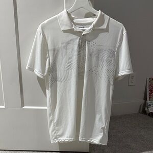 Old Navy White Polo Shirt with Subtle Pattern